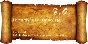 Hirschfeld Orsolya névjegykártya
